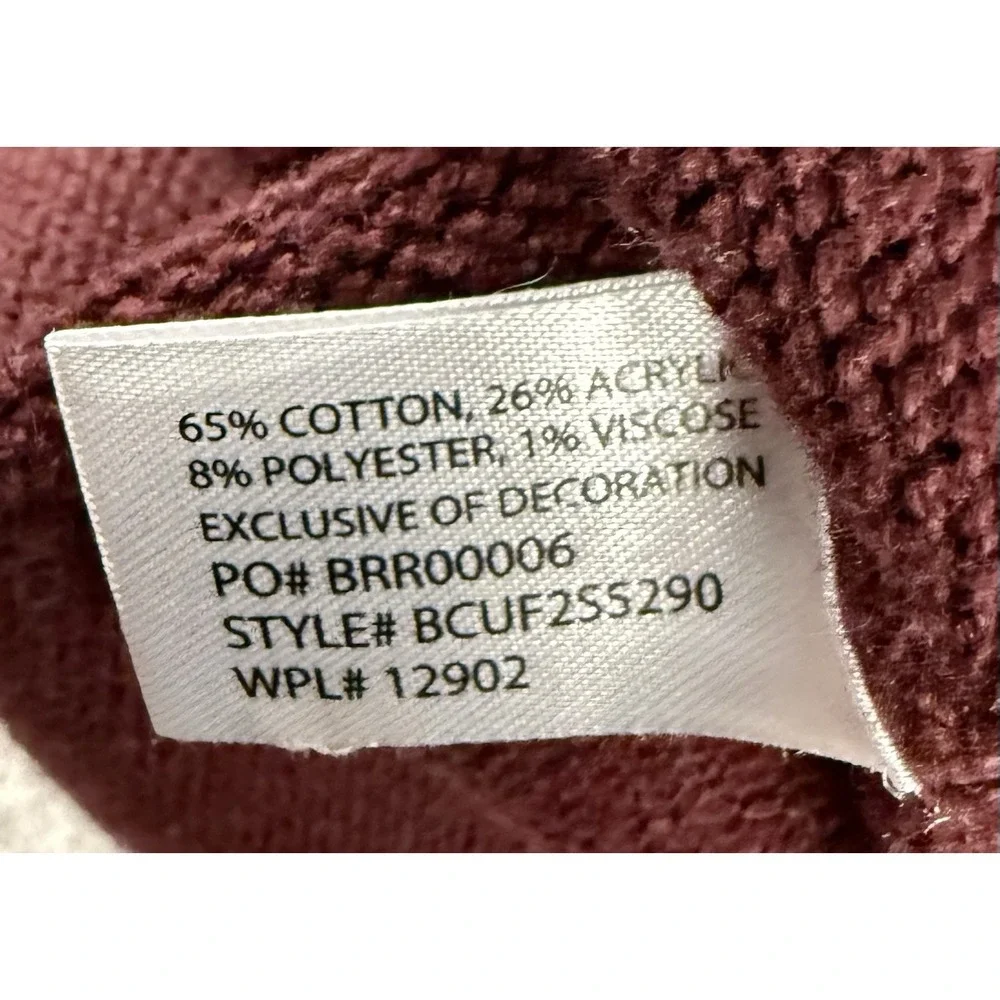 Vintage Polo Ralph Lauren Quarter Zip Sweater Burgundy Gray Stripe Men's Size L